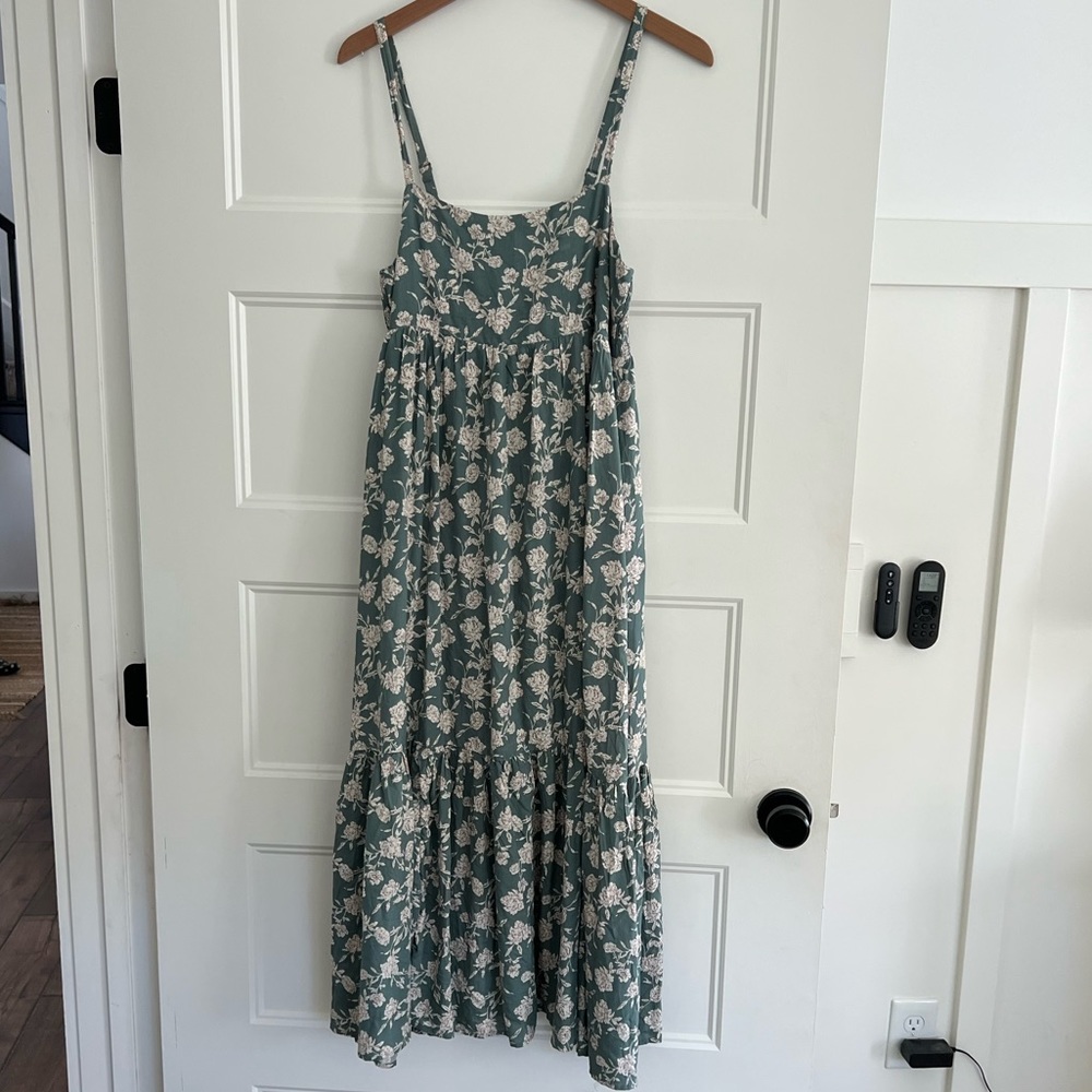 Neuflora Floral Tiered Maxi Dress - Sage Green